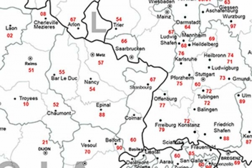 Carte geografiche con suddivisione per CAP: Europa