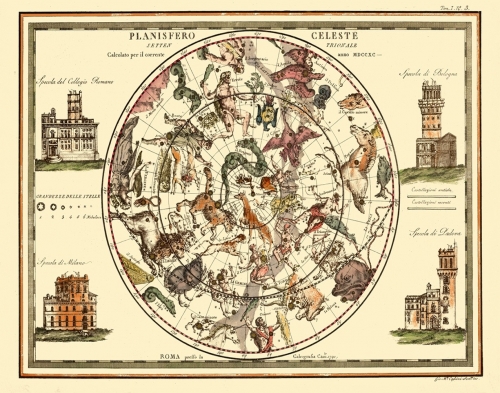 Carte geografiche tra cielo e stelle
