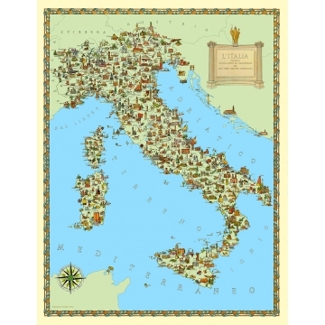 Cartine geografiche d’Italia scolastiche e per arredamento