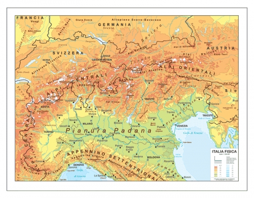 Le carte geografiche fisiche per la scuola