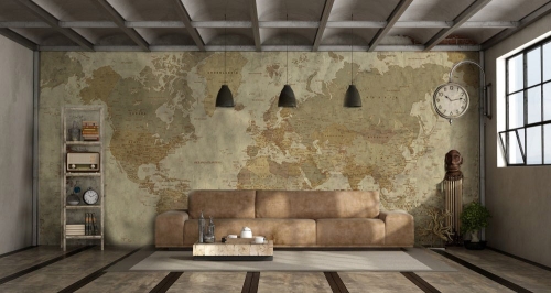 Quando si arreda un salone cosa c'è di meglio di una mappa personalizzata?