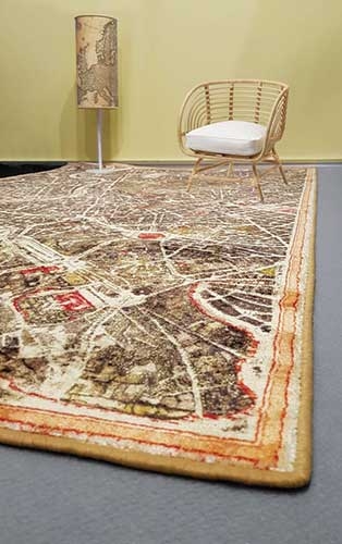 Tappeti e quadri con mappe geografiche per arredamento