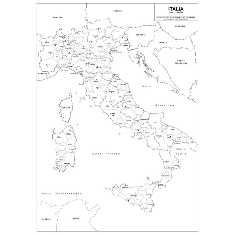 Administrative map of Italy
