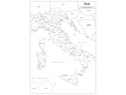 Italia amministrativa - carta geografica in bianco e nero