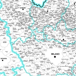 Administravie map of northen italy