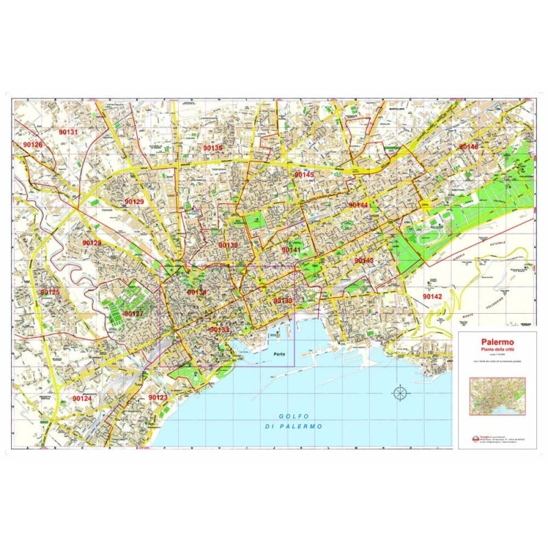 Plan of Palermo with postal codes