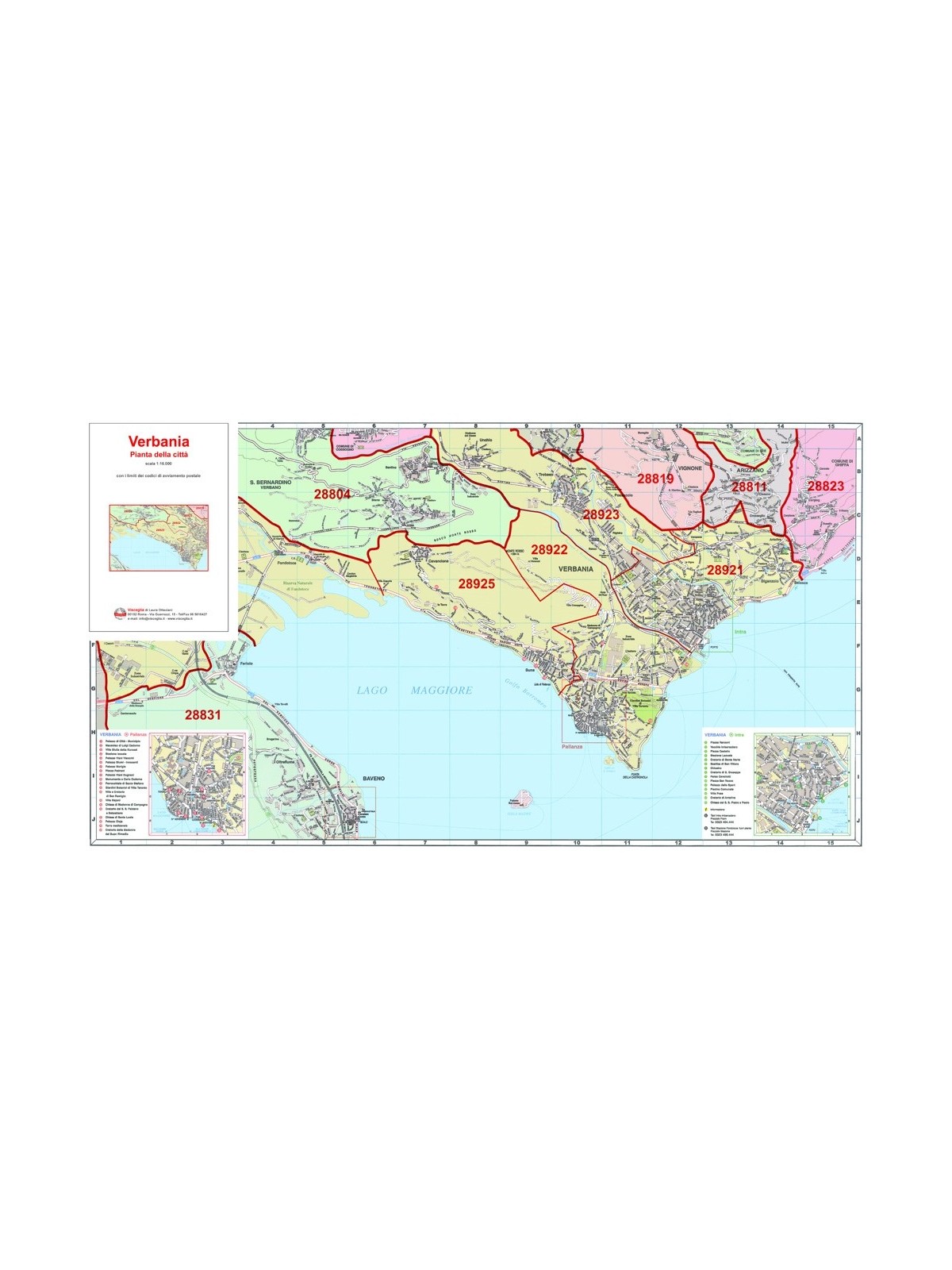 Plan of Verbania, with postal codes