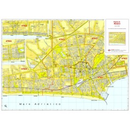 Plan of Rimini with postal codes