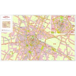 Plan of Reggio Emilia with postal codes