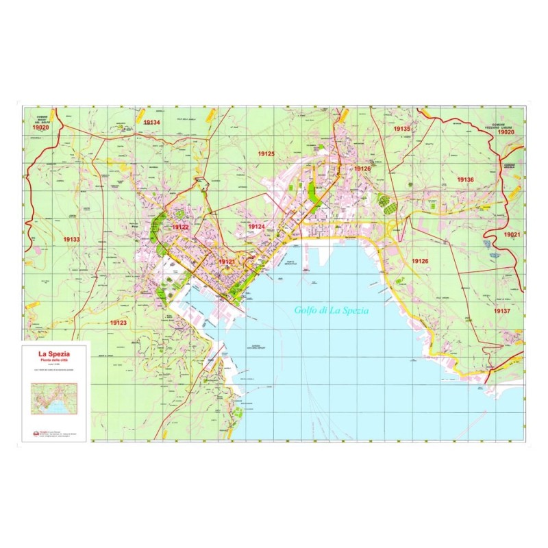 Plan of La Spezia with postal codes