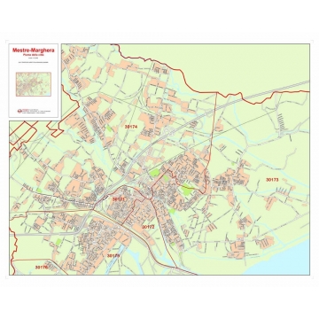 Mappa della Città di Mestre-Marghera con CAP