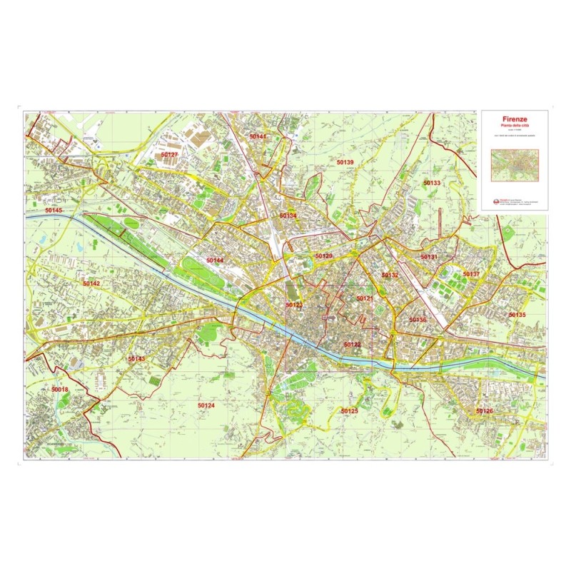 Plan of Florence with postal codes