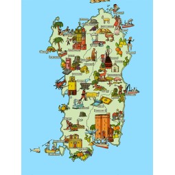 Carta geografica tematica dell’Italia a colori