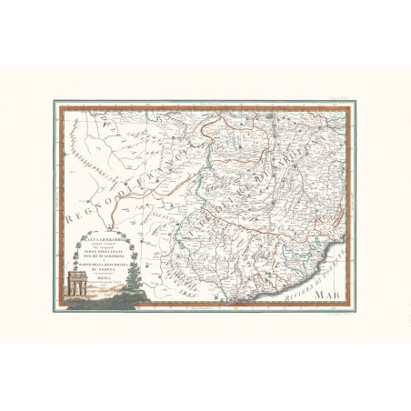 Carta geografica antica Alta Lombardia terzo foglio 1791