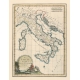 Carta geografica antica dell'Italia del 1800