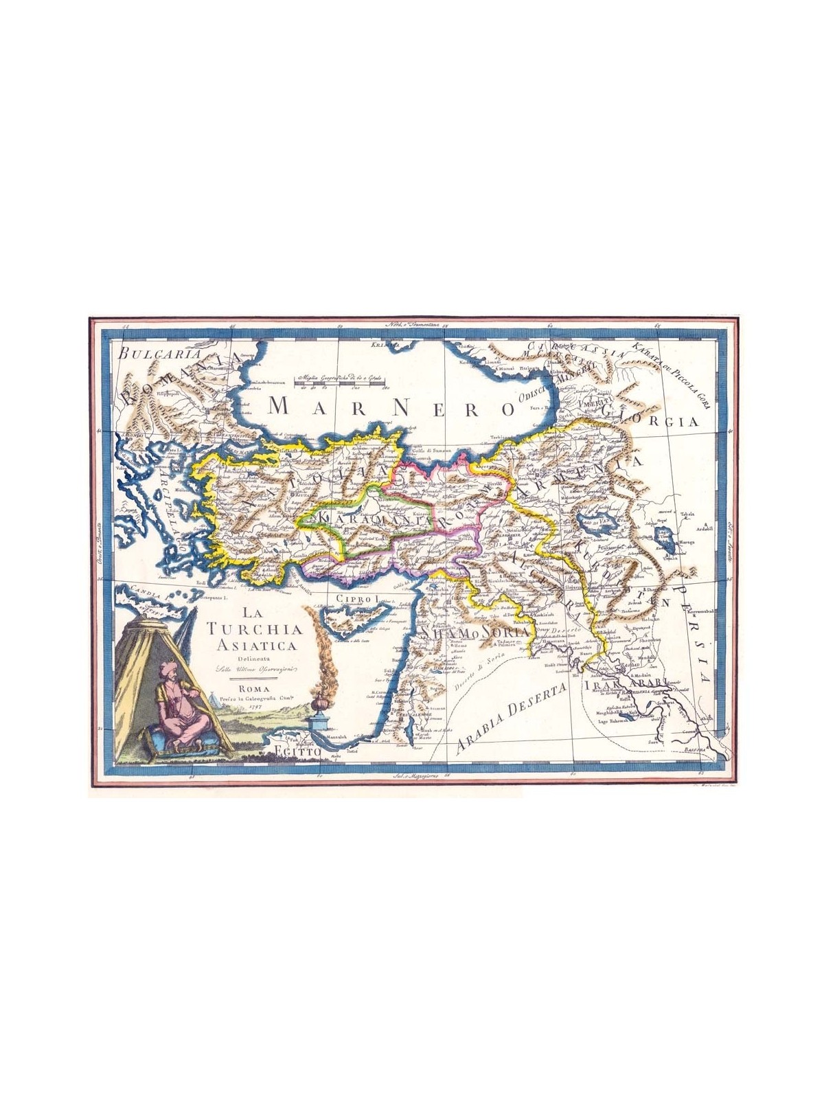 Antique map of Asian Turkey
