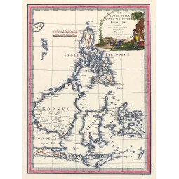 Antique map of Philippines and Borneo