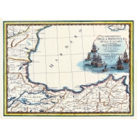 Antique map of Romania and Bulgaria