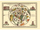 Carta geografica antica del Planisfero Celeste Meridionale 1790