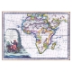 Carta geografica antica dell'Africa 1788
