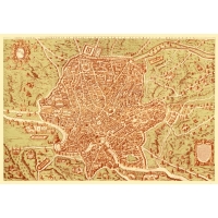 Carta geografica antica di Roma 1570