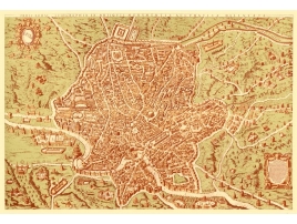 Carta geografica antica di Roma 1570