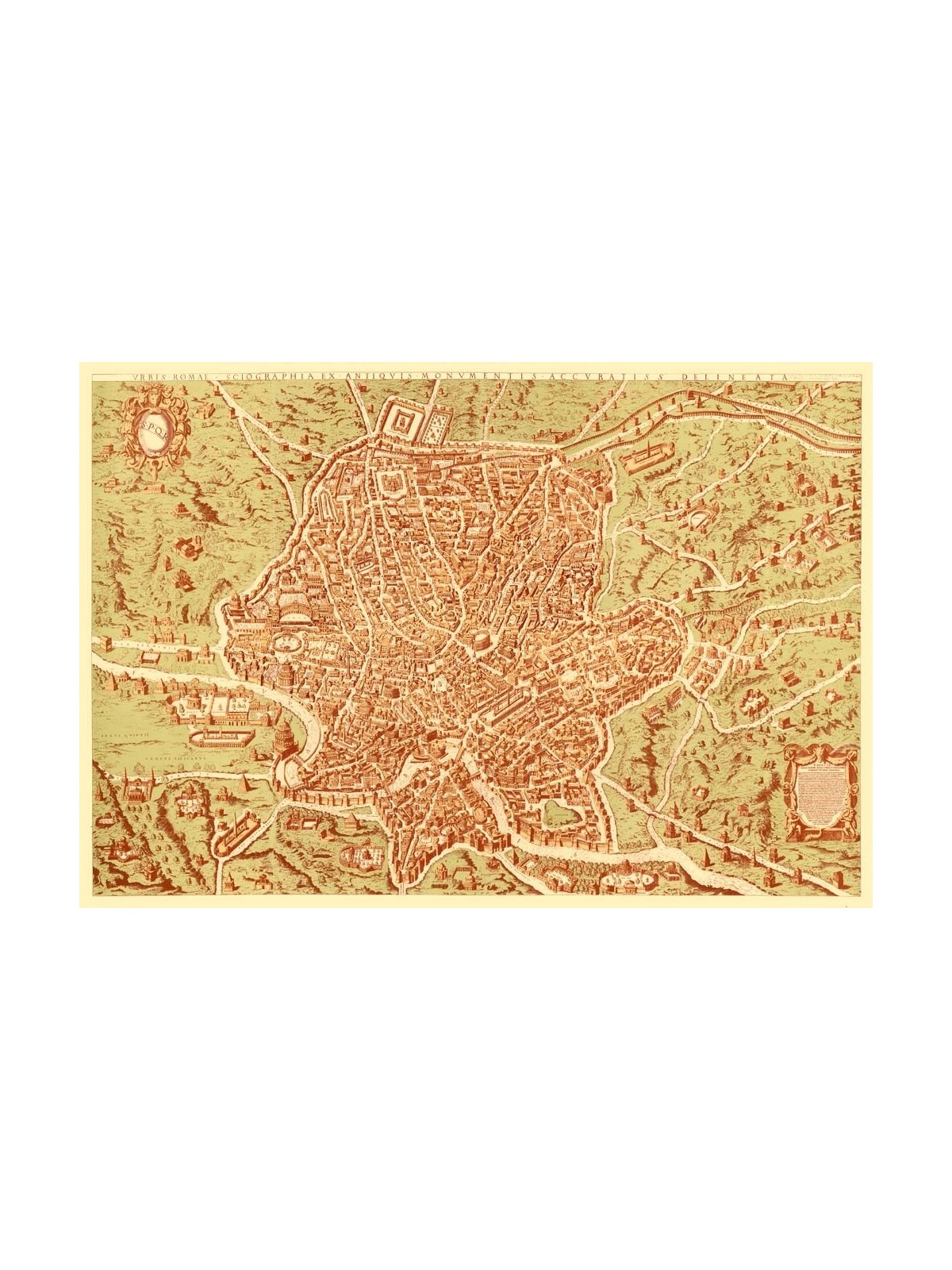 Antique map of Rome