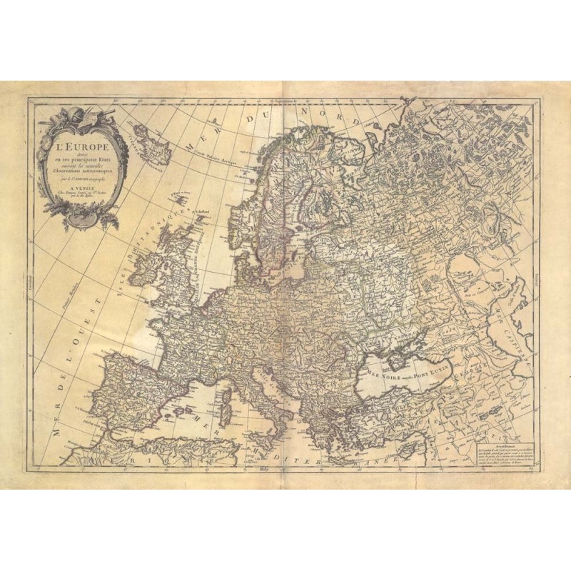 Carta antica dell'Europa 1797 