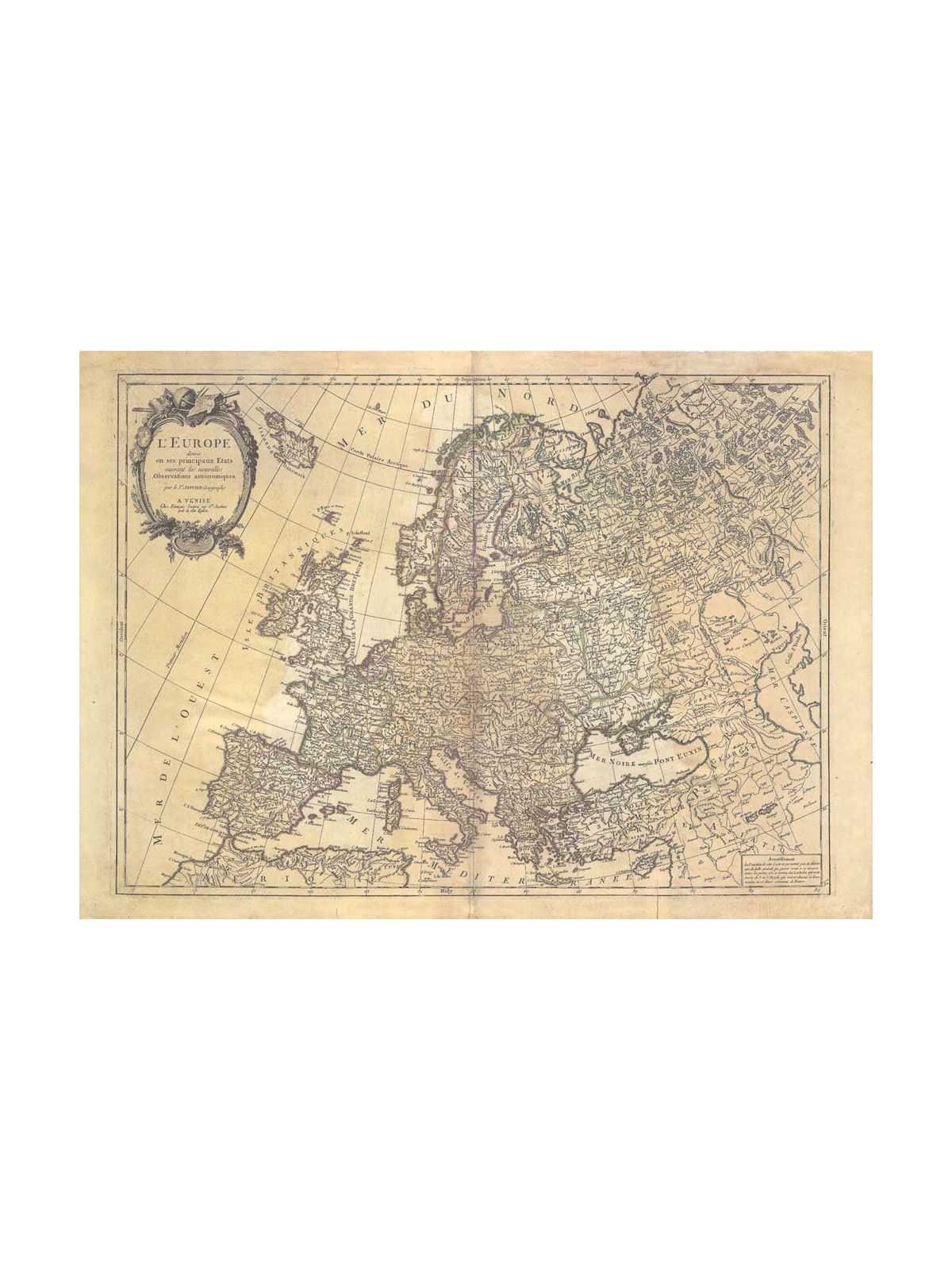 Carta antica dell'Europa 1797 