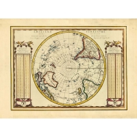 Antique map of Earth's southern hemisfere