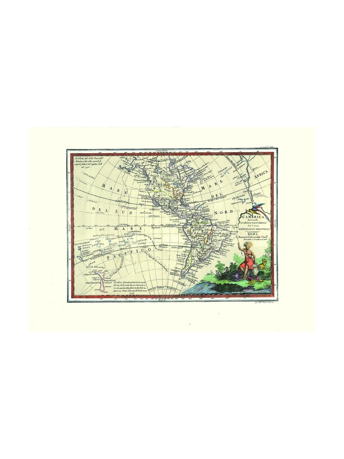 Antique map of America