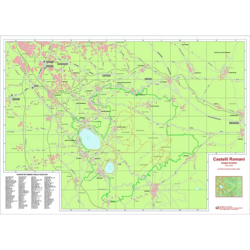 Tourist roadmap of the Castelli Romani