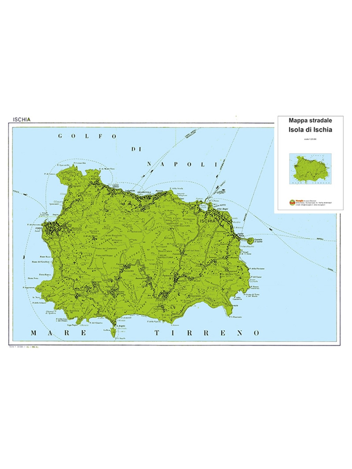 Tourist road map of the island of Ischia
