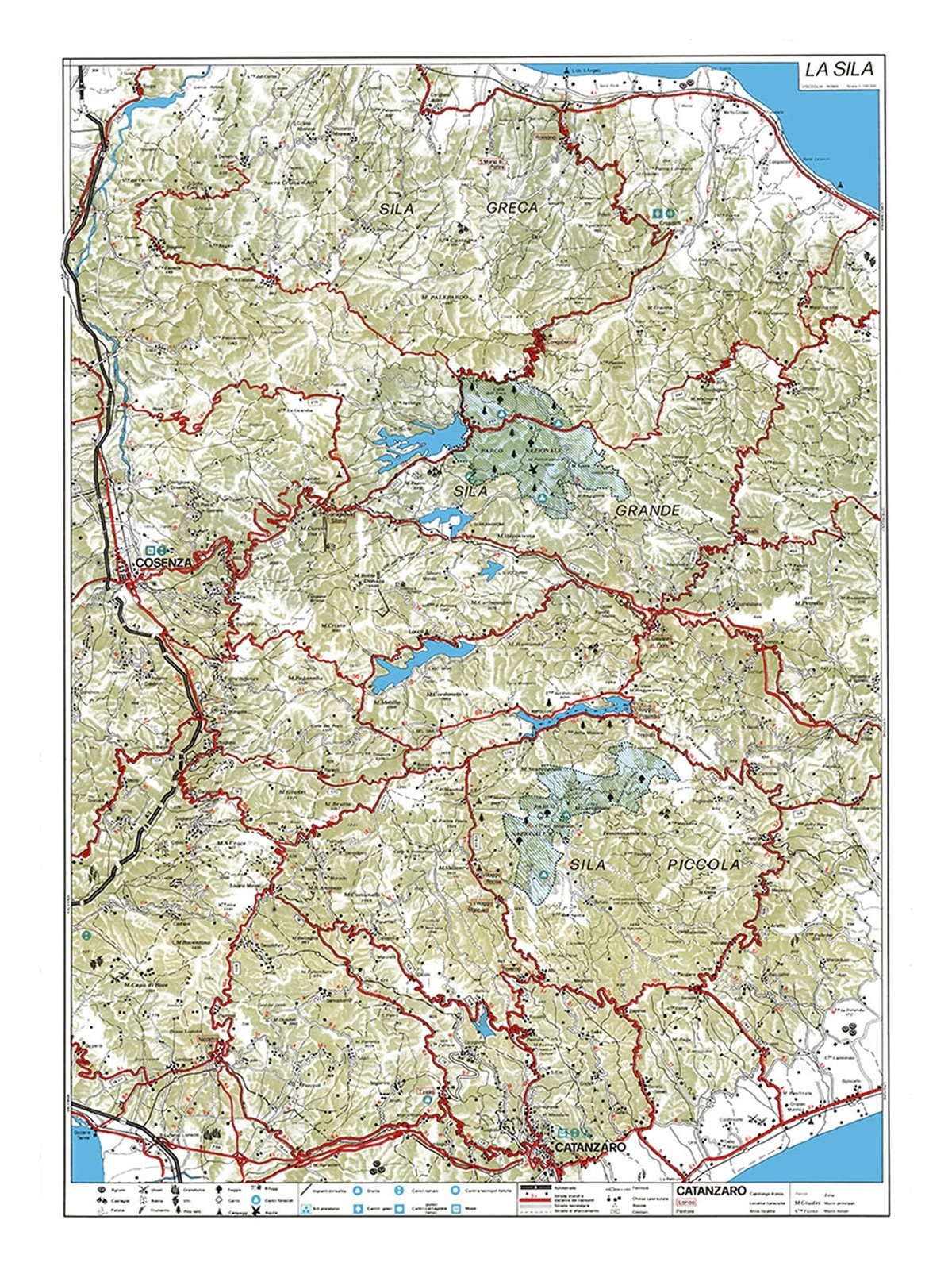 Tourist road map of Sila
