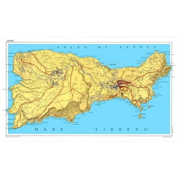 Carta stradale dell'isola di Capri