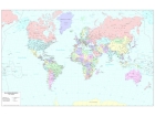 Mondo politico, carta geografica con colori pastello