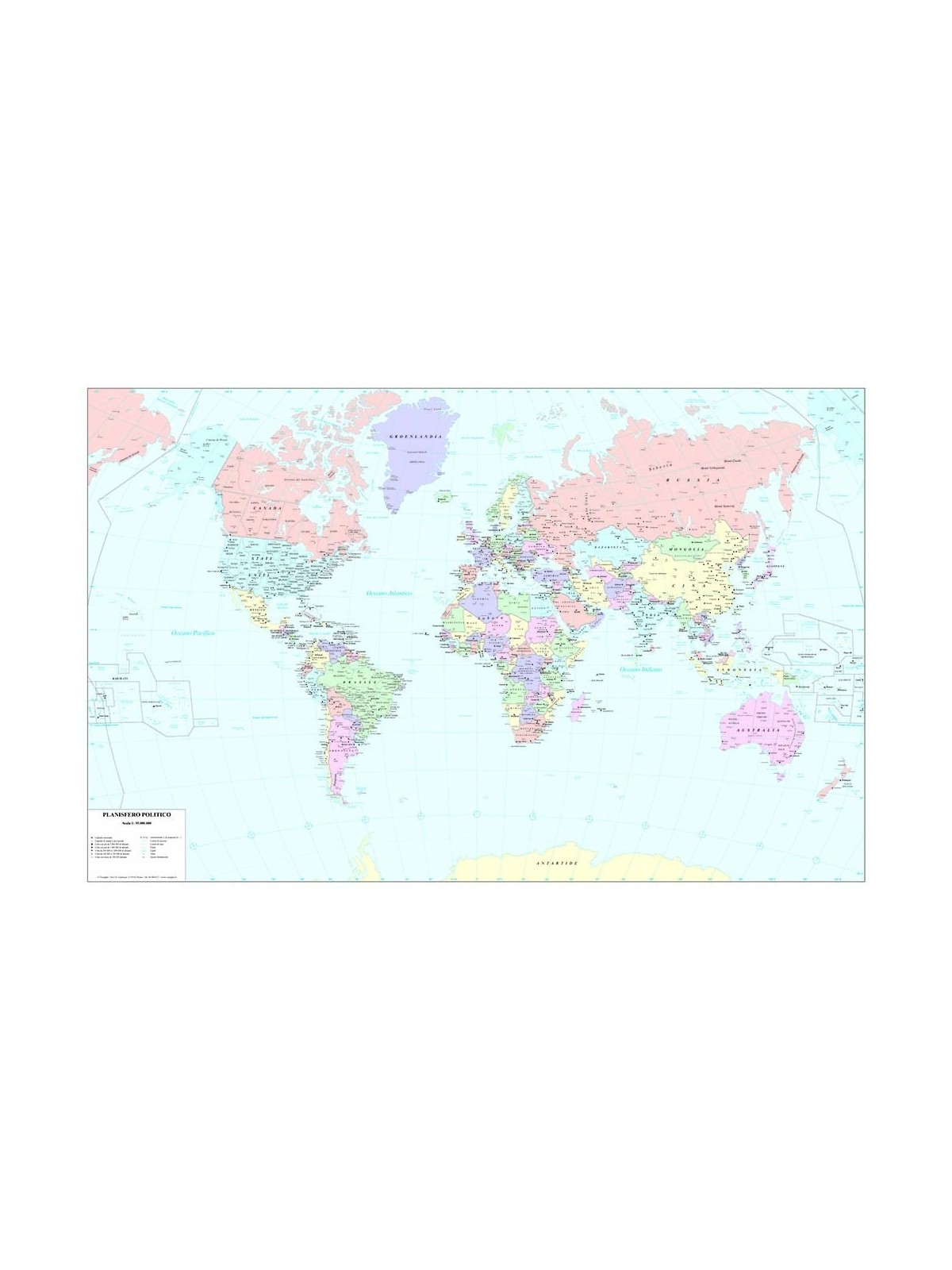 Political map of the world cm 110 x 70