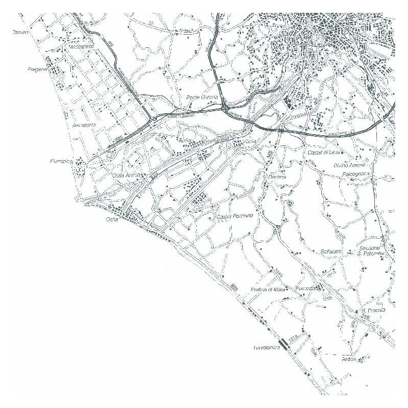 Provincia stradale di Roma in bianco e nero particolare