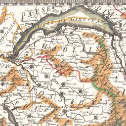Antique map color of high Lombardy first sheet 