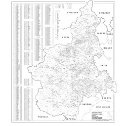 Map of Piemonte with postal codes