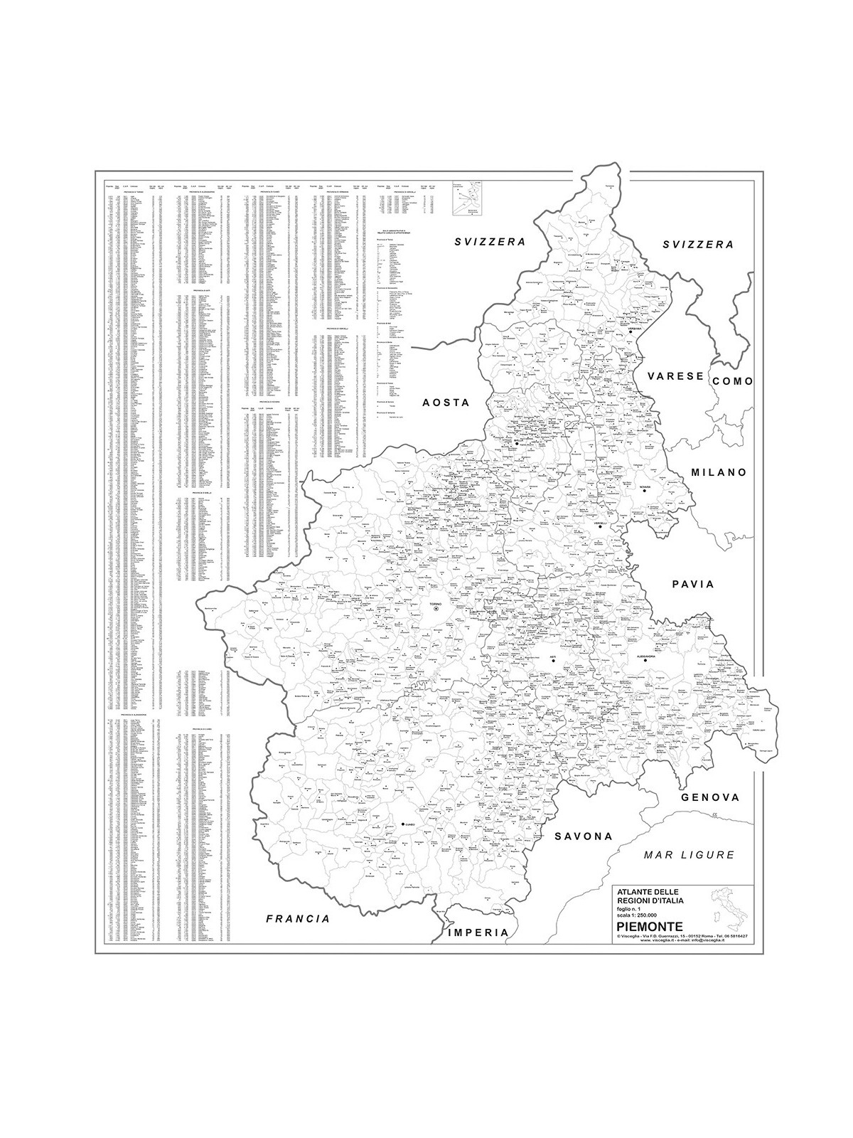 Regione Piemonte con CAP