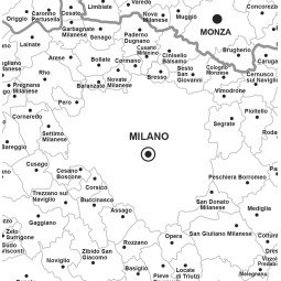 Map of Lombardia with postal codes