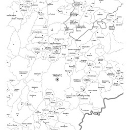 Mapo of Trentino Alto Adige with postal codes