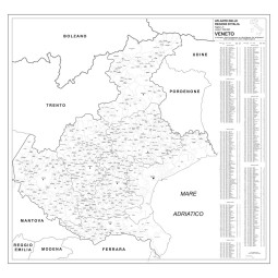 Map of Veneto with postal codes