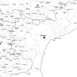 Map of Veneto with postal codes