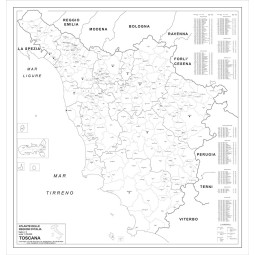 Map of Tuscany with postal codes