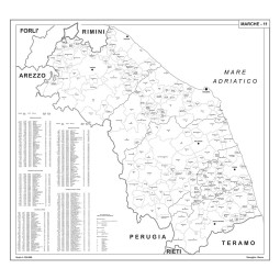 Map of Marche with postal codes