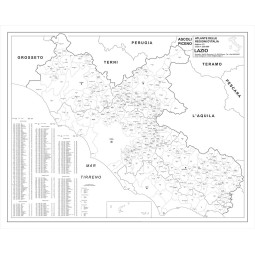 Map of Lazio with postal codes
