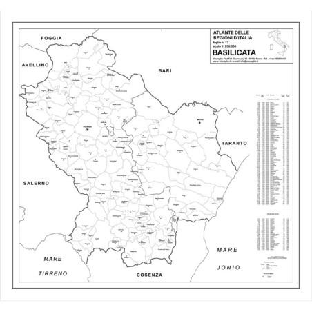 Carta geografica Regione Basilicata