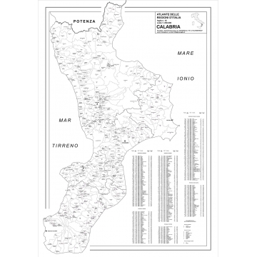 Carta geografica della Regione Calabria